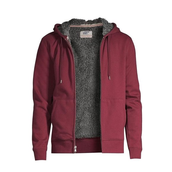 NWT Lands End Men's Serious Sweats Sherpa Lined Hoodie Size M $100 LE02 - Picture 5 of 5